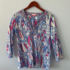 Lilly Pulitzer Lightweight Sailboat Shirt Size S